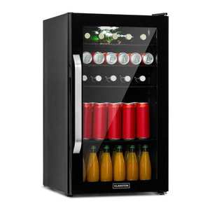 Klarstein Beersafe 3XL Onyx, lednice, 98 l, 4 police, panoramatické skleněné dveře, nerezová ocel obraz