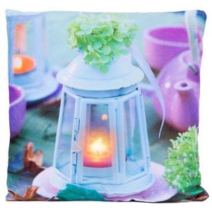 Nexos Dekorativní polštář s LED osvětlením Lucerna - 38 x 38 cm obraz