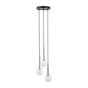 Lustr na lanku DAISY 3xG9/12W/230V pr. 27 cm lesklý chrom/černá/bílá obraz