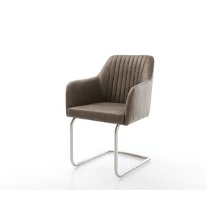 Jídelní židle Greg-Flex taupe vintage konzolová podnož kulatá obraz