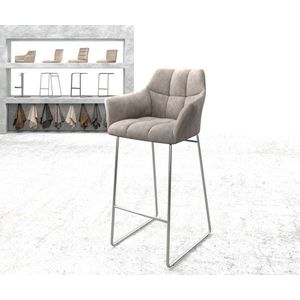 Barová židle Yulo-Flex vintage taupe tenká podnož nerezová ocel obraz