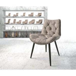 Jídelní židle Taimi-Flex taupe vintage zúžená podnož černá obraz