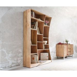 Knihovna Live Edge 120 cm přírodní akácie levá obraz