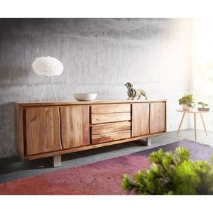 TV stolek Live Edge 200 cm akácie přírodní 4 dvířka 2 zásuvky obraz