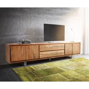 TV stolek Live Edge 300 cm akácie přírodní 4 dvířka 2 zásuvky obraz
