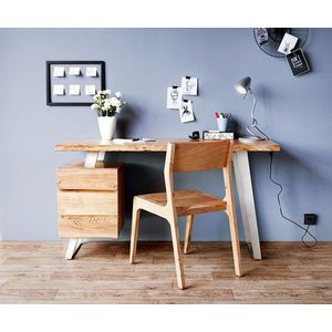 Psací stůl Live Edge 150x60 cm přírodní akácie 3 zásuvky obraz