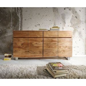 Komoda Live Edge 172 cm akácie přírodní 4 dvířka 4 zásuvky obraz