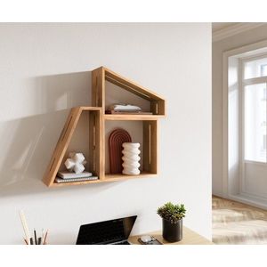 Sada 3 designových nástěnných polic Wyatt 70x55 cm přírodní obraz