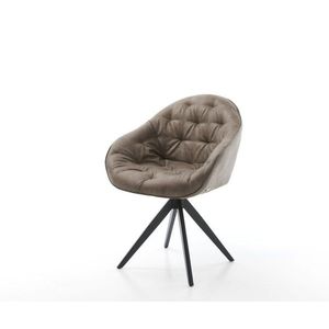 Otočná židle Gaio-Flex taupe vintage křížová podnož hranatá obraz