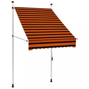 Ručně zatahovací markýza oranžová / hnědá Dekorhome obraz