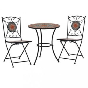 Zahradní bistro set 3 ks Šedá, Zahradní bistro set 3 ks Šedá obraz