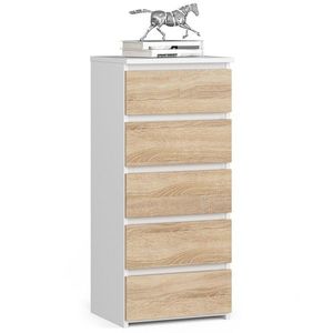 Ak furniture Komoda CL5 se zásuvkami 40 x 92 cm bílá/dub sonoma obraz