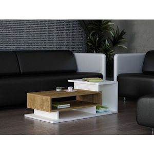 Hanah Home Konferenční stolek Spring 90 cm bílý/ořech obraz
