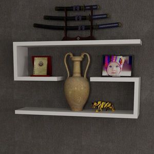 Kalune Design Sada 2 nástěnných polic JENIKA bílá obraz