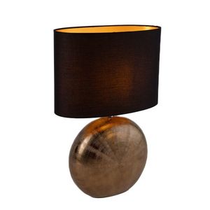 Stolní lampa rustikální bronzová s černou 53 cm - Kygo obraz