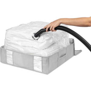 Vakuový vyztužený látkový úložný box na oblečení 56x56x16, 5 cm Granit – Compactor obraz