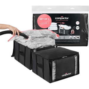 Vakuové vyztužené látkové úložné boxy na oblečení v sadě 2 ks 42x25x25 cm Black Edition – Compactor obraz