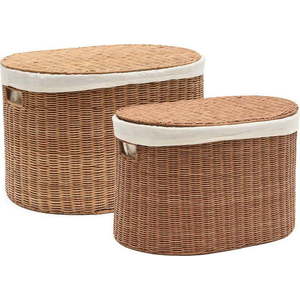 Ratanové košíky v sadě 2 ks 50x36x32 cm Indali – Kave Home obraz