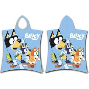 Modré bavlněné dětské pončo velikost 3-8 let Bluey Skate – Jerry Fabrics obraz