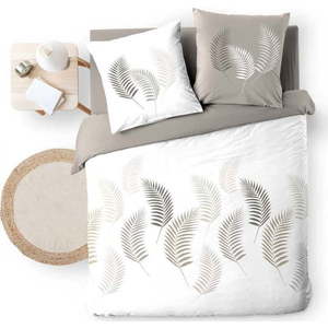 Bílé/taupe bavlněné povlečení na dvoulůžko/prodloužené 240x220 cm Goyave – douceur d'intérieur obraz