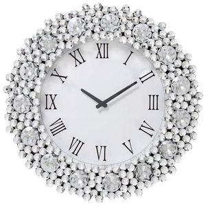 Ambia Home NÁSTĚNNÉ HODINY, černá, barvy stříbra, bílá, 52 cm obraz