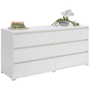 Carryhome ŠIROKÁ KOMODA, bílá, 160/79/48 cm obraz