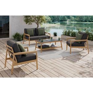 Ambia Garden ZAHRADNÍ SEDACÍ SOUPRAVA 4dílné, kov, textil, kámen obraz