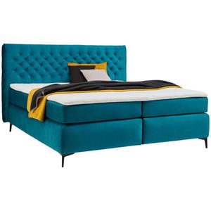 Esposa POSTEL BOXSPRING, 160/200 cm, textil, kompozitní dřevo, tyrkysová obraz