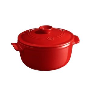 Emile Henry Keramický hrnec s poklicí Flame, Ø 22 cm / 2, 5 l, granátová 344525 obraz