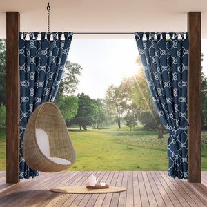 ArtFir Závěs na terasu GARDEN 14 PU | tmavě modrá/bílá 155 x 240 cm obraz