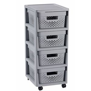 CURVER Zásuvkový regál INFINITY DOTS 4x11L | šedá obraz