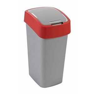 CURVER Odpadkový koš FLIP BIN 45l | stříbrná / červená obraz