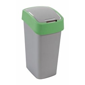 CURVER Odpadkový koš FLIP BIN 45l | stříbrná / zelená obraz