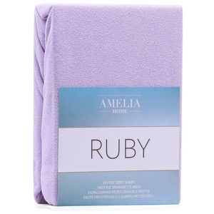 Froté prostěradlo s gumou AmeliaHome Ruby lila, velikost 180-200x200+30 obraz