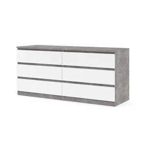 Tvilum Komoda Simplicitous I beton/bílá lesk obraz
