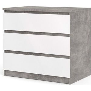 Tvilum Komoda Simplicitous III beton/bílá lesk obraz