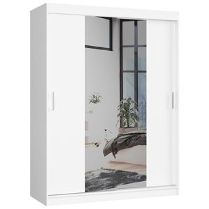 Ak furniture Šatní skříň se zrcadlem Reton 150 cm bílá obraz