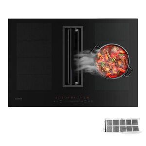 Klarstein Chef-Fusion Down Air System, indukční varná deska + DownAir digestoř, 77 cm, 600 m³/h EEC A obraz