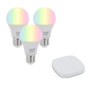 Sada 3 chytrých stmívatelných LED žárovek E27 A60 9W 806 lm 2700K-6500K včetně Zigbee Smart Hub obraz