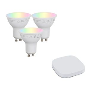 Sada chytrých stmívatelných LED žárovek GU10 4, 7W 400 lm 2700K-6500K včetně Zigbee Smart Hub obraz