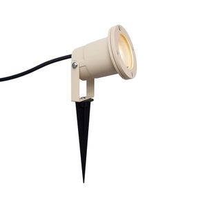 Bodové světlo se zemním hrotem šedobéžové GU10 50mm nastavitelné IP65 vč. kabelu a zástrčky - Basic obraz