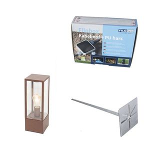 Průmyslové stojací venkovní svítidlo rezavě hnědá 40 cm IP44 - Charlois obraz