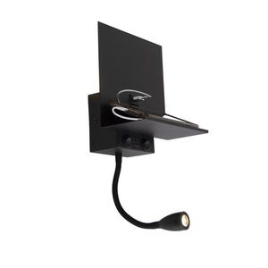 Chytrá nástěnná lampa černá s USB a flexibilním ramenem vč. Wifi G9 - Flero obraz