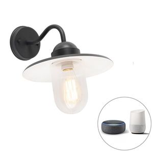 Chytrá venkovní nástěnná lampa antracitová IP44 vč. wifi E27 - Kansas obraz