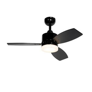 Venkovní stropní ventilátor černý vč. LED s dálkovým ovládáním IP44 - Toledo obraz