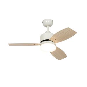 Venkovní stropní ventilátor bílý vč. LED s dálkovým ovládáním IP44 - Toledo obraz