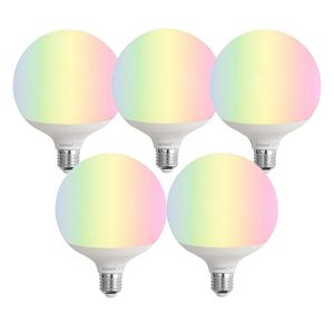 Sada 5 chytrých LED žárovek E27 G120 Matné RGBW 9W 806 lm 2700-6500K obraz