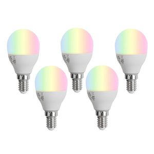 Sada 5 chytrých LED žárovek E14 G45 Opal RGBW 4, 9W 470 lm 2700-6500K obraz