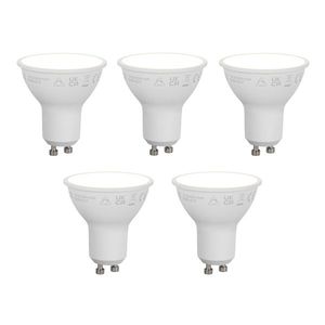 Sada 5 chytrých stmívatelných LED žárovek GU10 50 mm opál 7W 630 lm 4000K obraz