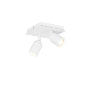 Chytré koupelnové bodové svítidlo bílé čtvercové 2-světelné IP44 vč. 2 Wifi GU10 50mm - Ducha obraz